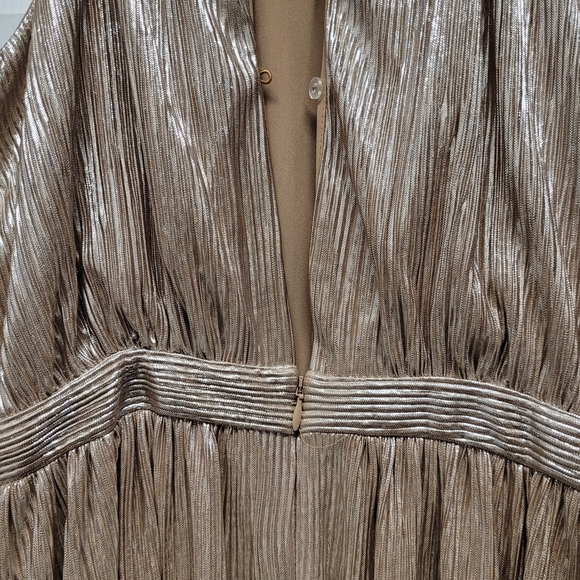 Eva Mendes for New York & Co Gold Metallic Maxi Dress - Picture 9 of 10